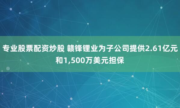 专业股票配资炒股 赣锋锂业为子公司提供2.61亿元和1,500万美元担保